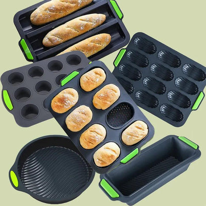 Food Grade Silicone Cake Molds Toast Tray Bread Pan Brownie Dessert Madeleine Cake Moulds