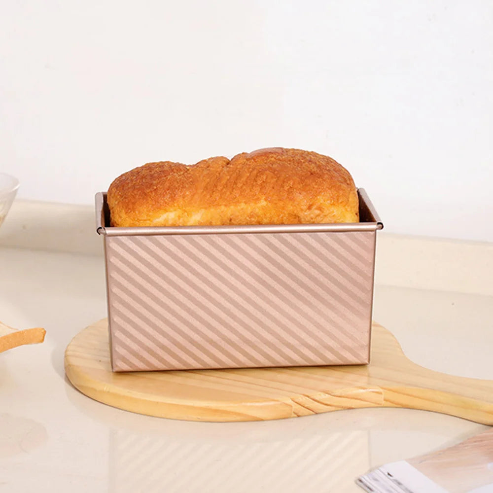 1Pcs Rectangle Loaf Pan with Cover Bread Baking Mould Cake Toast Non-Stick Toast Box