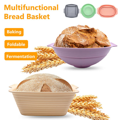 Silicone Bread Basket Home Baking Dough Nonstick Bread Basket Leavening Bowl Soft Foldable