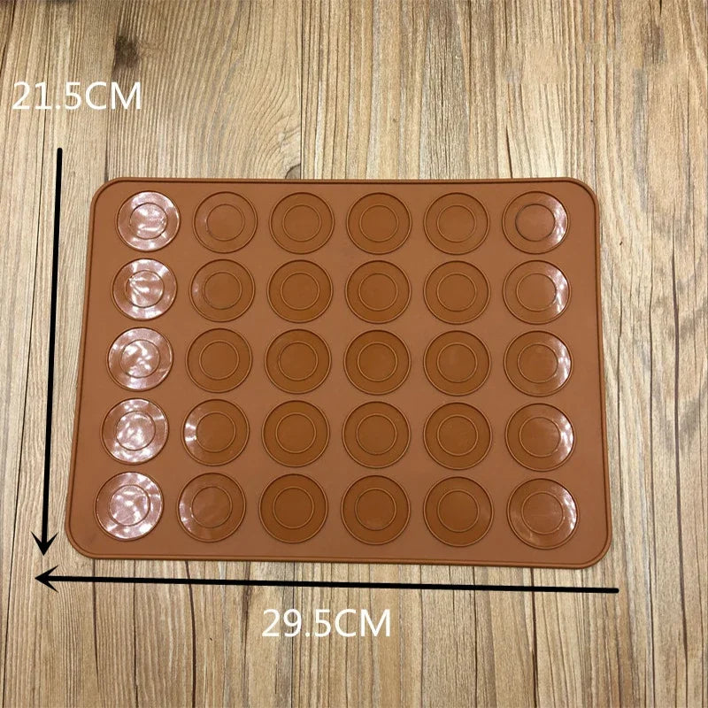 30 Holes Non-Stick Silicone Macaron Macaroon Pastry Oven Baking Mould Sheet Mat Diy Mold Useful Tools DIY