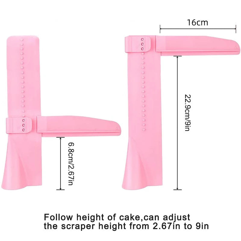 DIY Adjustable Screed Cake Scraper Fondant Spatulas Cream Edge Smoother Decorating Tools Bakeware