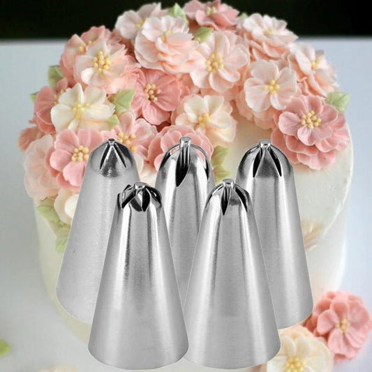 Stainless Steel Flower Icing Piping Nozzle Pastry Tips Cream Decorating Drop Flower DIY baking tool