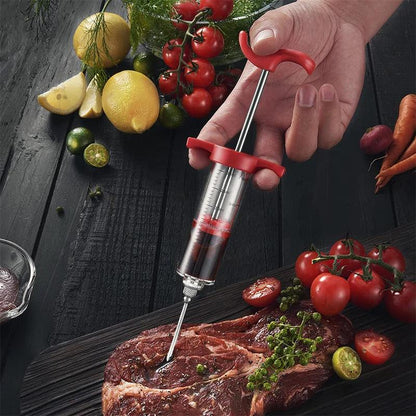 Meat Injector Syringe With 3 Marinade Injector Needles for BBQ Grill Turkey Injector Kit