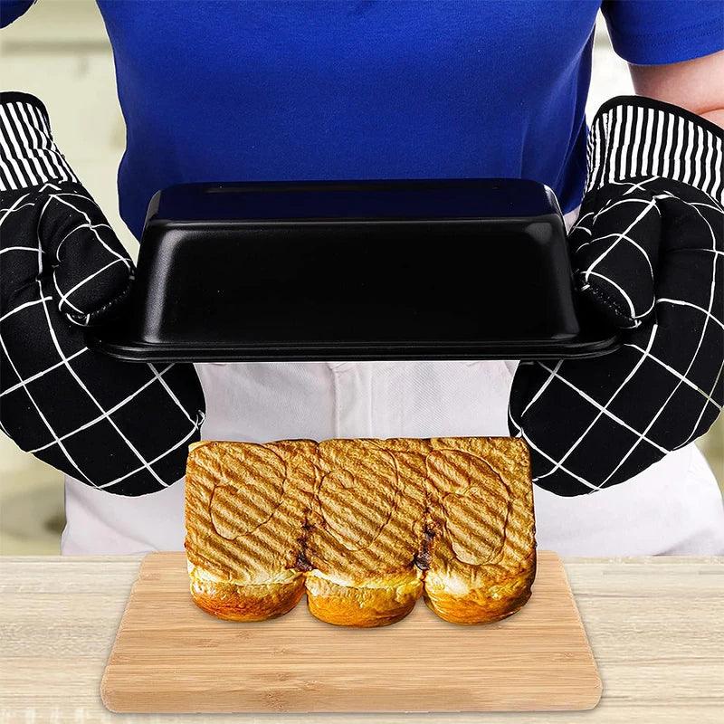 LMETJMA Nonstick Baking Bread Loaf Pan Carbon Steel Toast Bread Pan Tin Kitchen Rectangle Bakeware