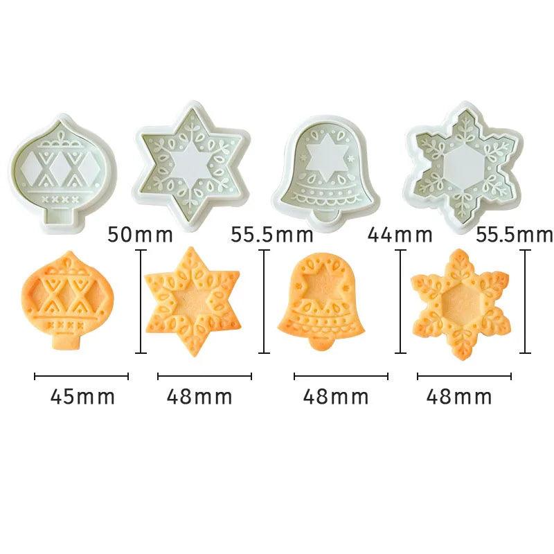 New Jam Sandwich Flowers Cookie Cutter 3D Christmas Biscuit Mould Pressable Fondant Stamp Cake