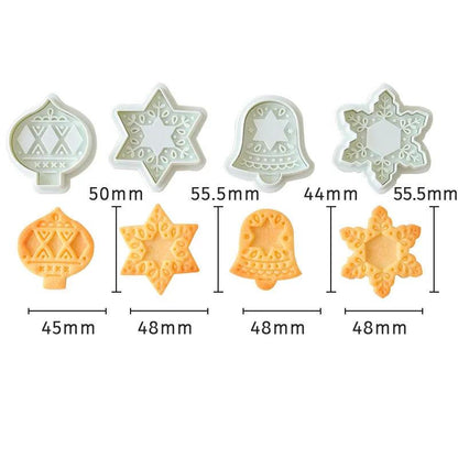 New Jam Sandwich Flowers Cookie Cutter 3D Christmas Biscuit Mould Pressable Fondant Stamp Cake