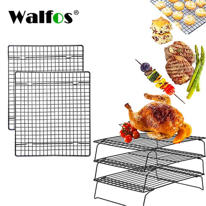 WALFOS Stainless Steel Nonstick Wire Grid Baking Tray Cake Cooling Rack Oven Kitchen