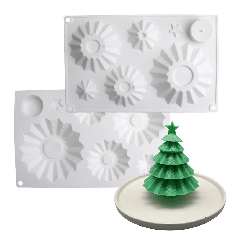 Christmas Tree Snowflake Christmas Decoration Tools Christmas Hat Silicone Cake Molds Kitchen