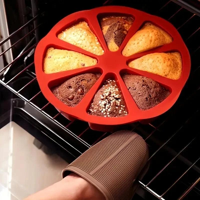 1pc Silicone Cake Mold 8 Holes Orange Shaped Pizza Pan 8 Points Scone DIY