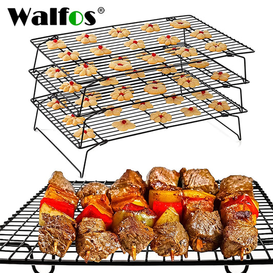 WALFOS Stainless Steel Nonstick Wire Grid Baking Tray Cake Cooling Rack Oven Kitchen