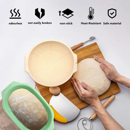 Silicone Bread Basket Home Baking Dough Nonstick Bread Basket Leavening Bowl Soft Foldable