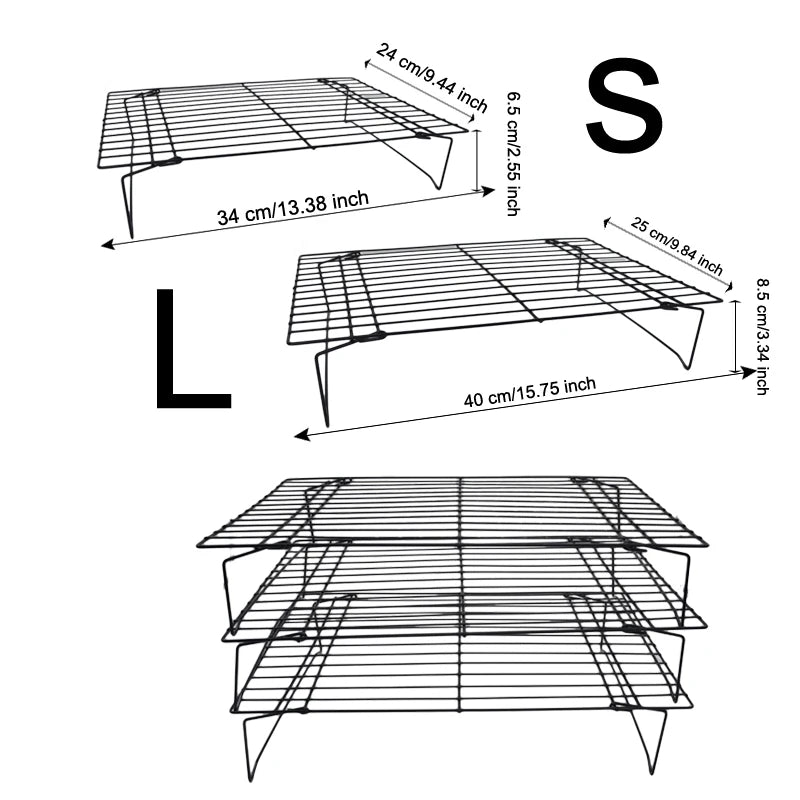 WALFOS Stainless Steel Nonstick Wire Grid Baking Tray Cake Cooling Rack Oven Kitchen