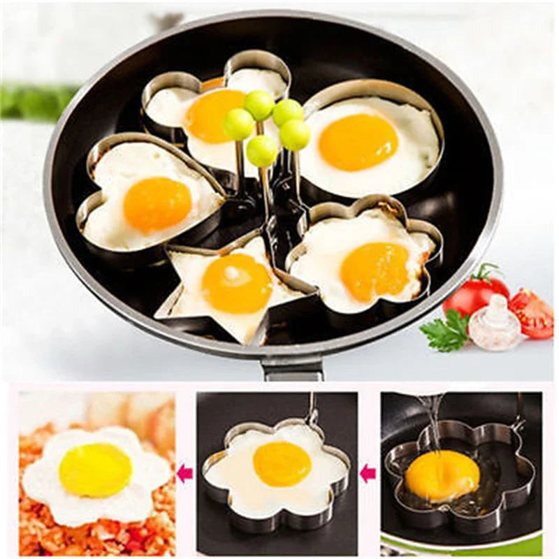 Hot Fried Egg Pancake Shaper Kitchen Tool Stainless Steel Shaper Mould Mold Kitchen Rings Heart Crepe Maker  Hogar Cocina