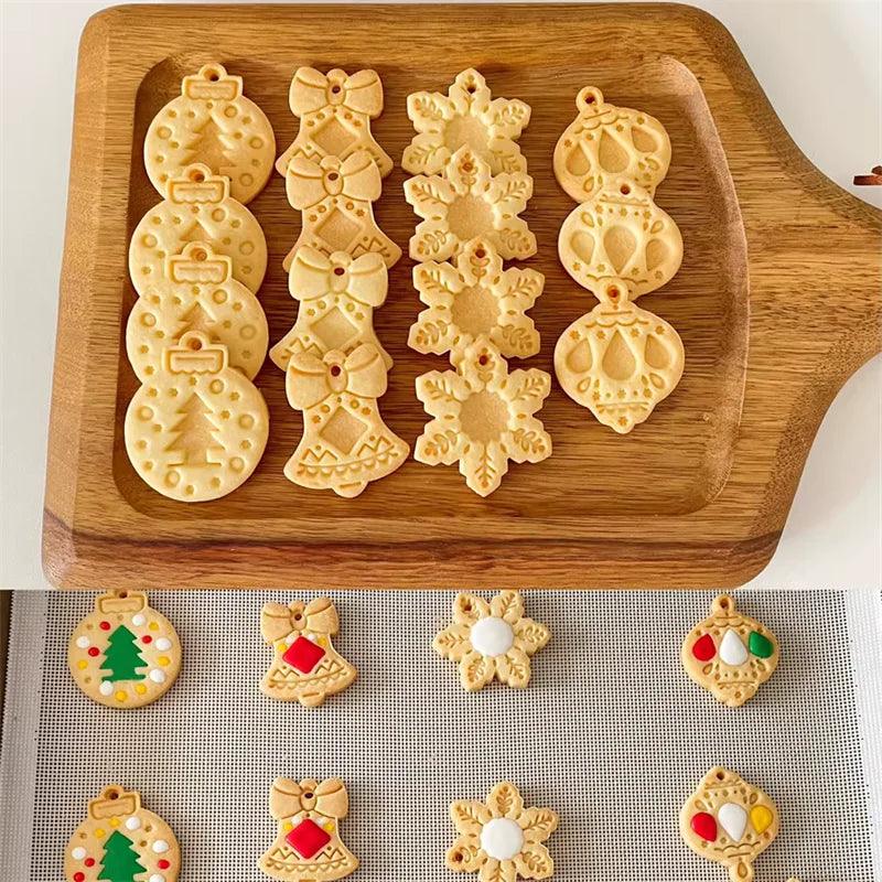 New Jam Sandwich Flowers Cookie Cutter 3D Christmas Biscuit Mould Pressable Fondant Stamp Cake