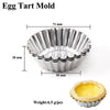 SHENHONG Reusable Aluminium Egg Tart Molds Mini Cake Baking Cups Tins Non-stick