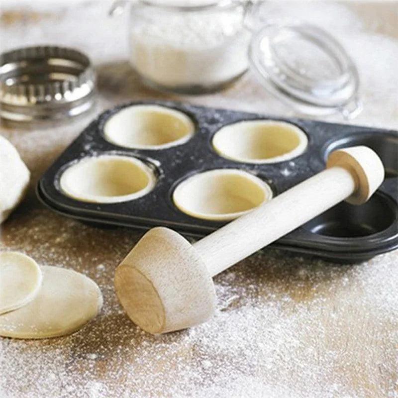 Portable Wooden Egg Tart  Double Sides Pastry Egg Tart  Pusher Eggtart Mold Baking Accessories