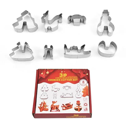 8/10/18/pcs Christmas Gingerbread House Cookie Cutter Set Stainless Steel Baking Mold Xmas