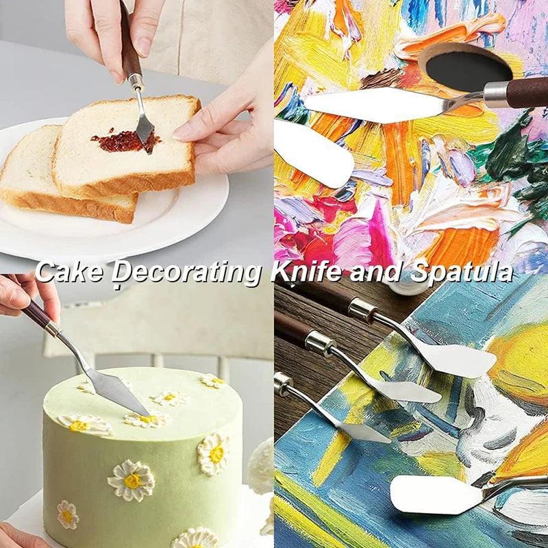 5Pcs Cake Cream Spatula Set Stainless Steel Painting Knive Kit Cake Decoration Tool