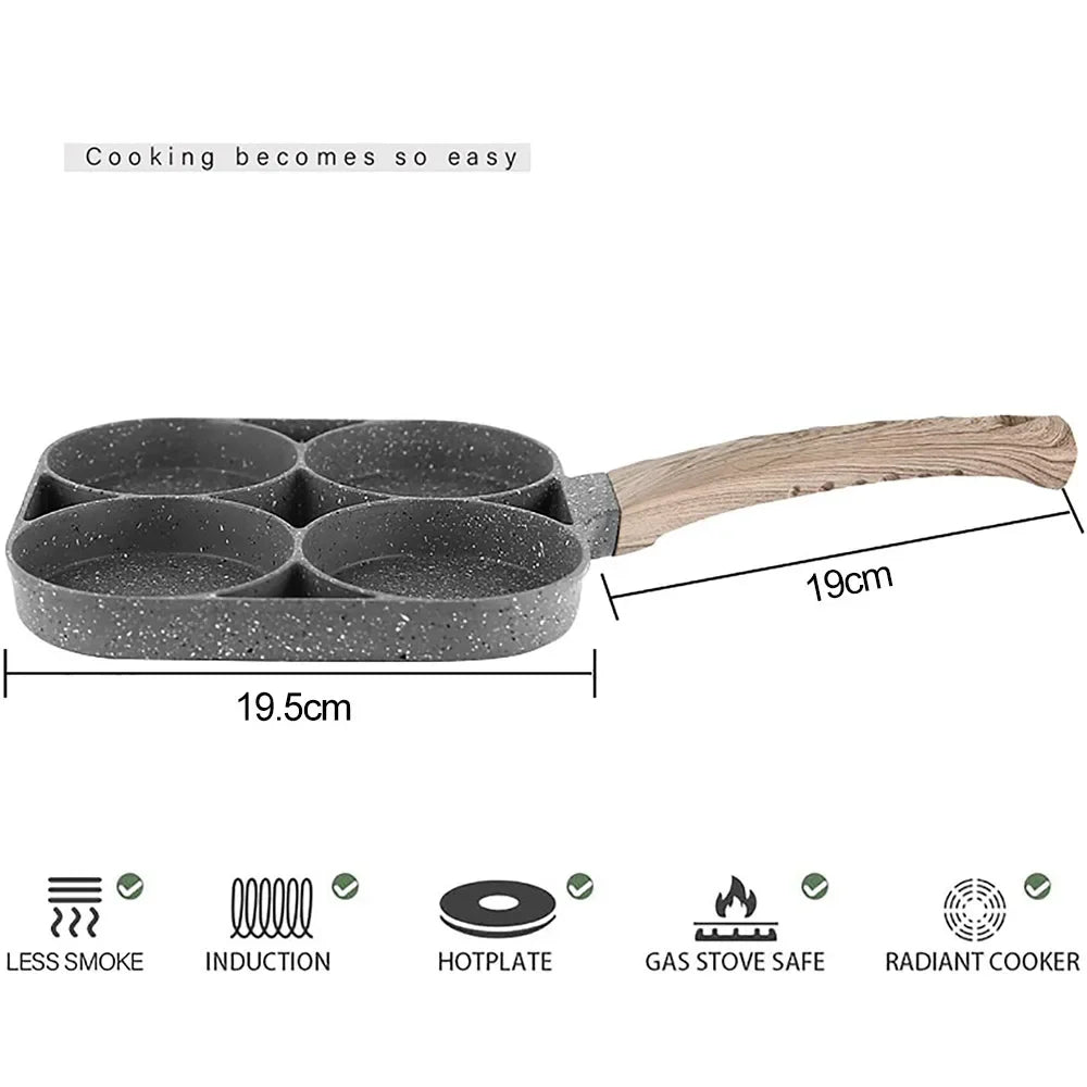 UPORS Non-Stick Frying Pan with Wooden Handle