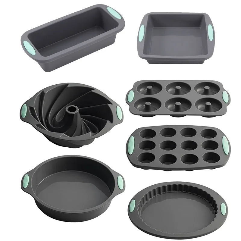 Silicone Bread Muffin Mold Heat Resistant Oven Pan Non-Stick Kitchen Bakeware Cake Pan Set