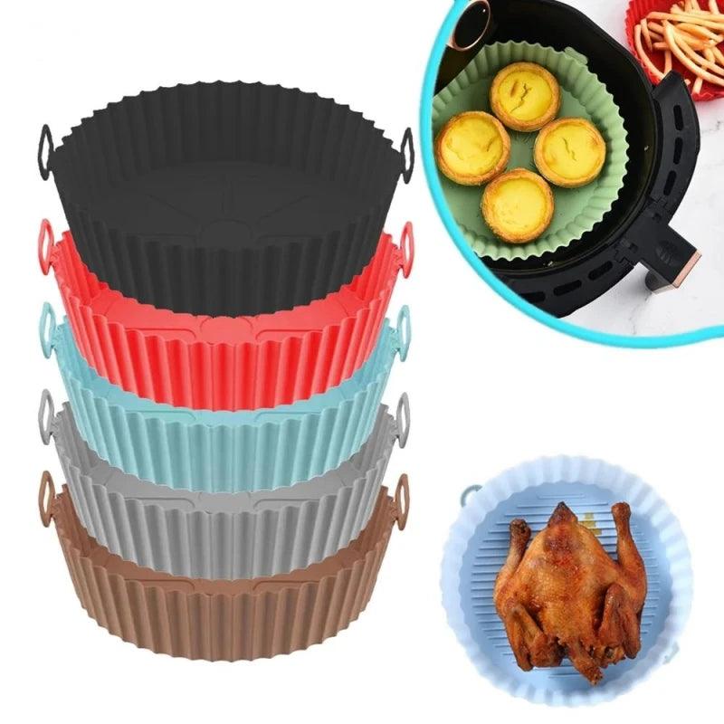 Silicone Basket Pot Tray Airfryer Liner For Air Fryer Reusable Container Accessories