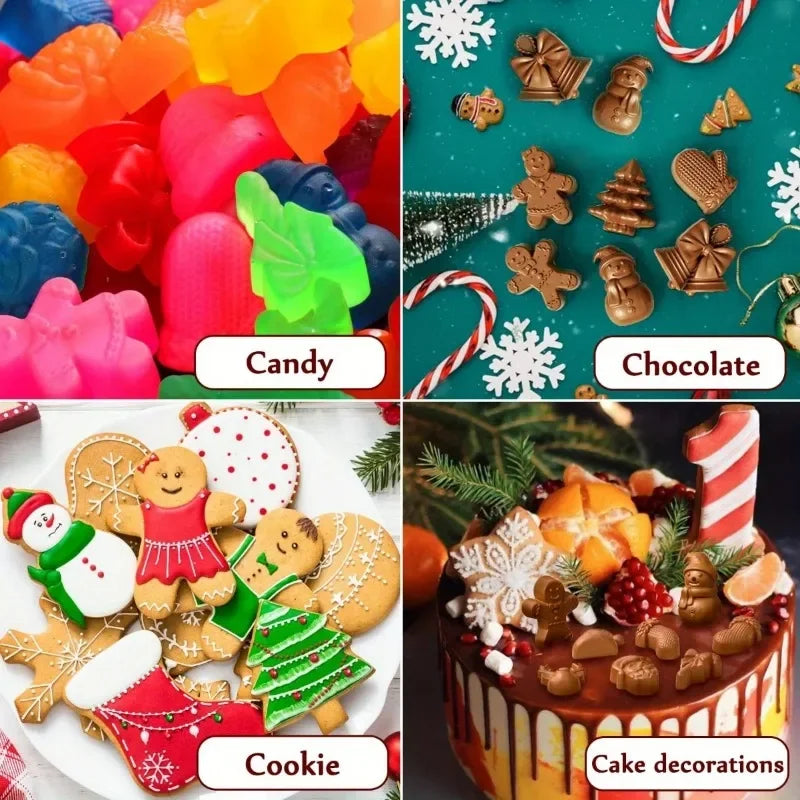 Christmas Silicone Mold Candy Chocolate Mold Cake Candy Biscuit Cake Baking Mold Ice