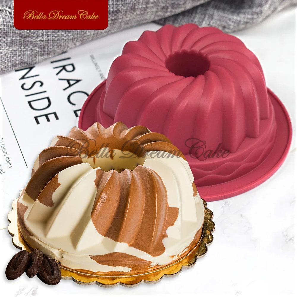 4" Round Savarin Cake Embryo Silicone Mould DIY Kugelhopf Loaf Baking Pan