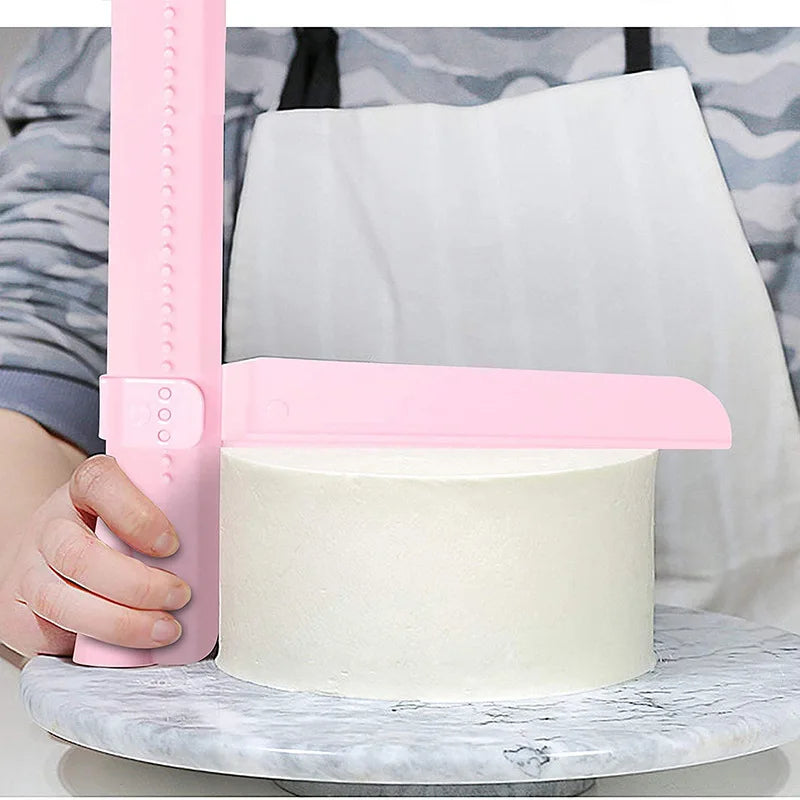 DIY Adjustable Screed Cake Scraper Fondant Spatulas Cream Edge Smoother Decorating Tools Bakeware