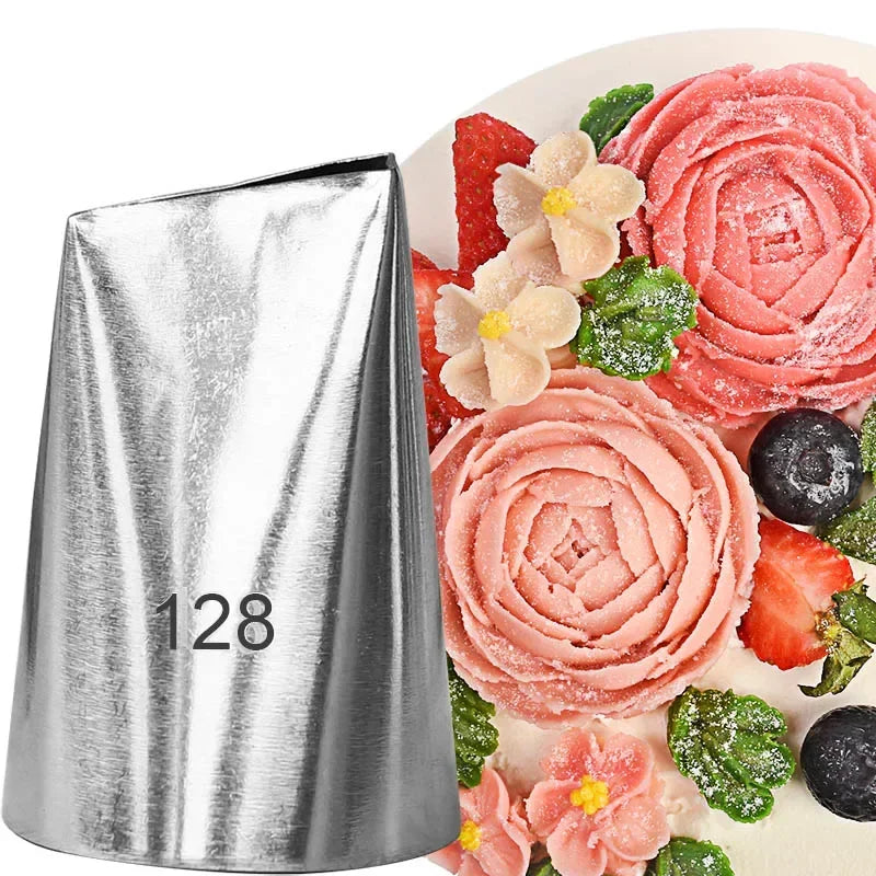 128 Large Size Petals Icing Tips Rose Petal Cream Baking Cake Nozzle Cupcake Decorating Pastry