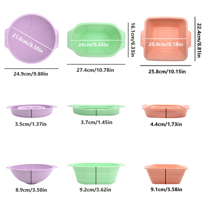 Silicone Bread Basket Home Baking Dough Nonstick Bread Basket Leavening Bowl Soft Foldable