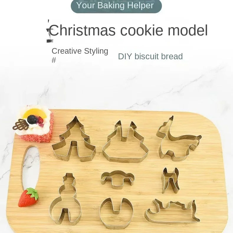 8/10/18/pcs Christmas Gingerbread House Cookie Cutter Set Stainless Steel Baking Mold Xmas