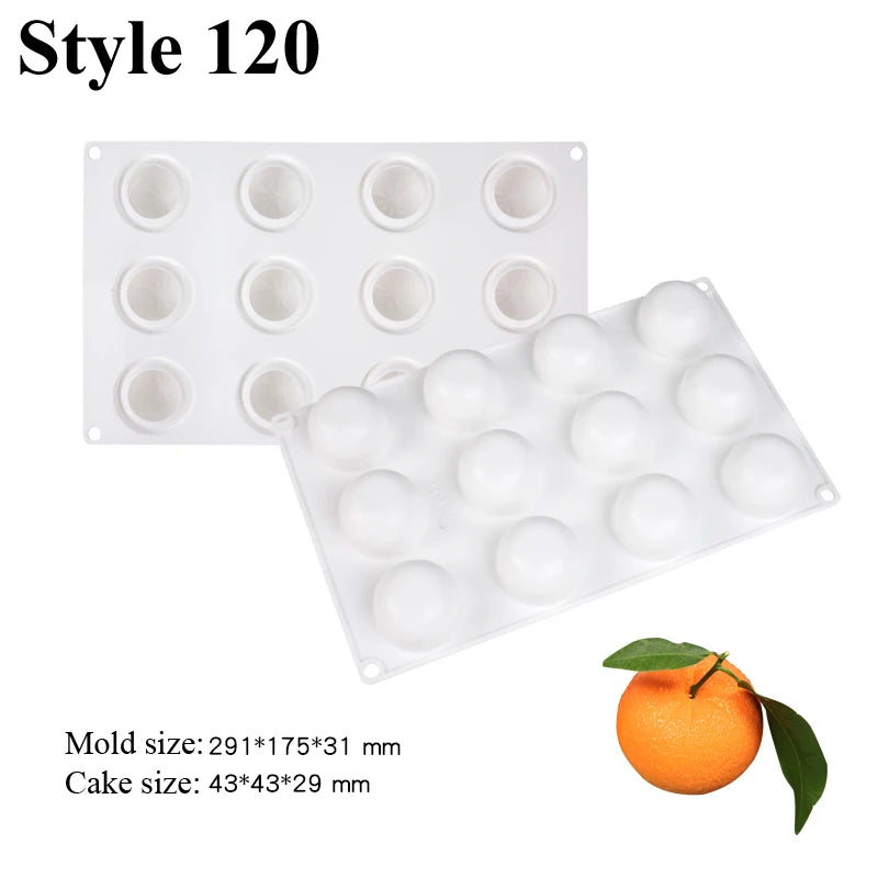 SHENHONG Fruits Mousse Cake Molds Orange Apple Pear Mango Strawberry Durian Silicone Cake Moulds