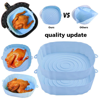 Air Fryer Pan Silicone Basket Airfryer Oven Baking Silicone Tray Reusable Airfryer Pot Pan Liner