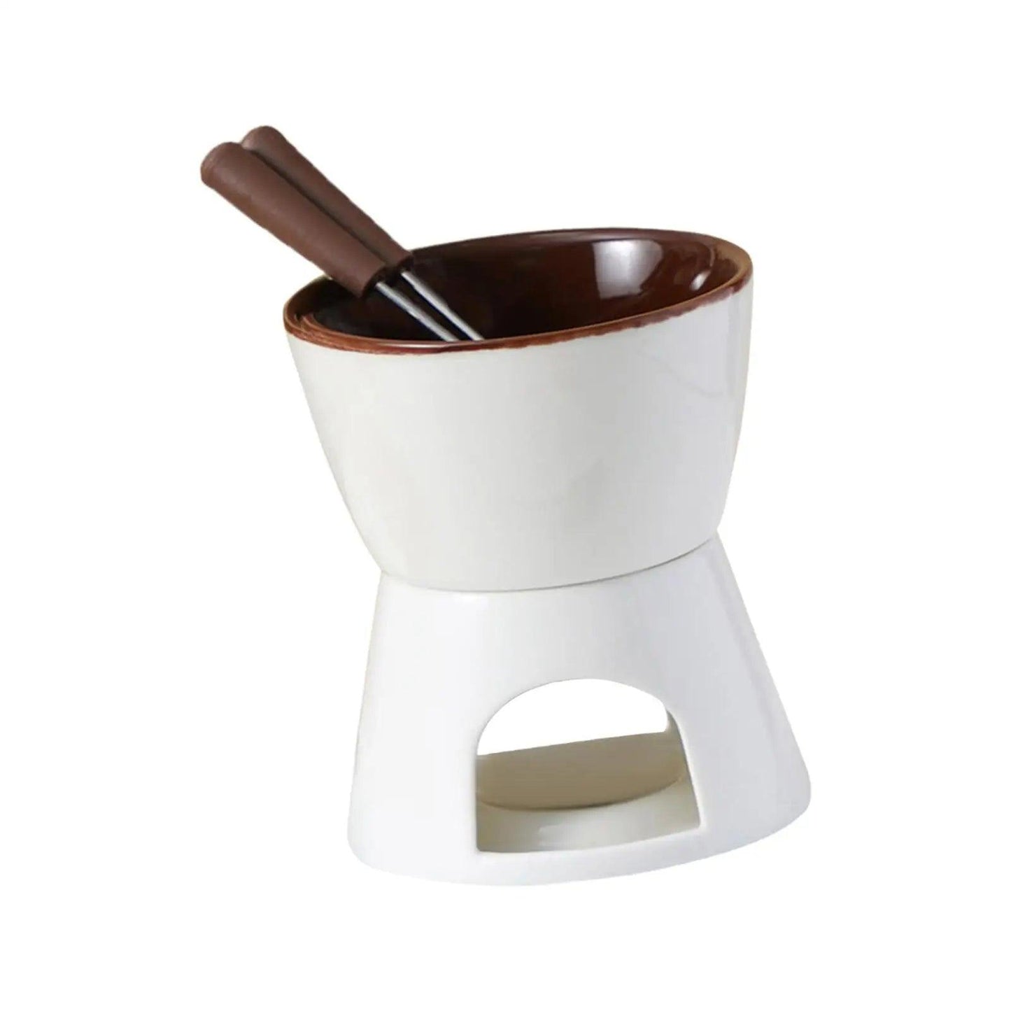 Chocolate Fondue Pot Tea Light Porcelain Melting Pot Cheese Anniversary Chocolate Melter Fondue Pot Set Melt Hot Pot Bowl Set