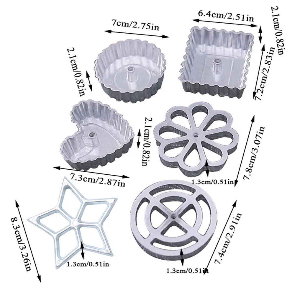 Aluminum Classic Rosette Iron Maker Waffle Timbale Molds Funnel Cake Ring Maker Cookie Bake Mold