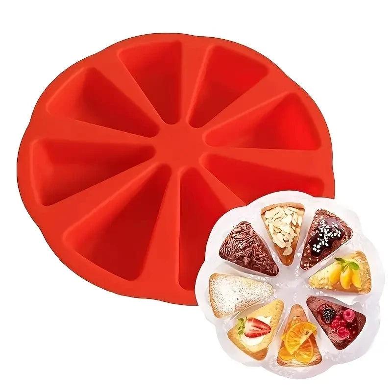 1pc Silicone Cake Mold 8 Holes Orange Shaped Pizza Pan 8 Points Scone DIY