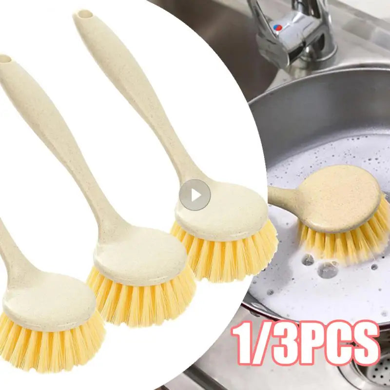 3/1pcs Kitchen Cleaning Brush Long Handle Multifunctional Plate Bowl Dish Washing Brush