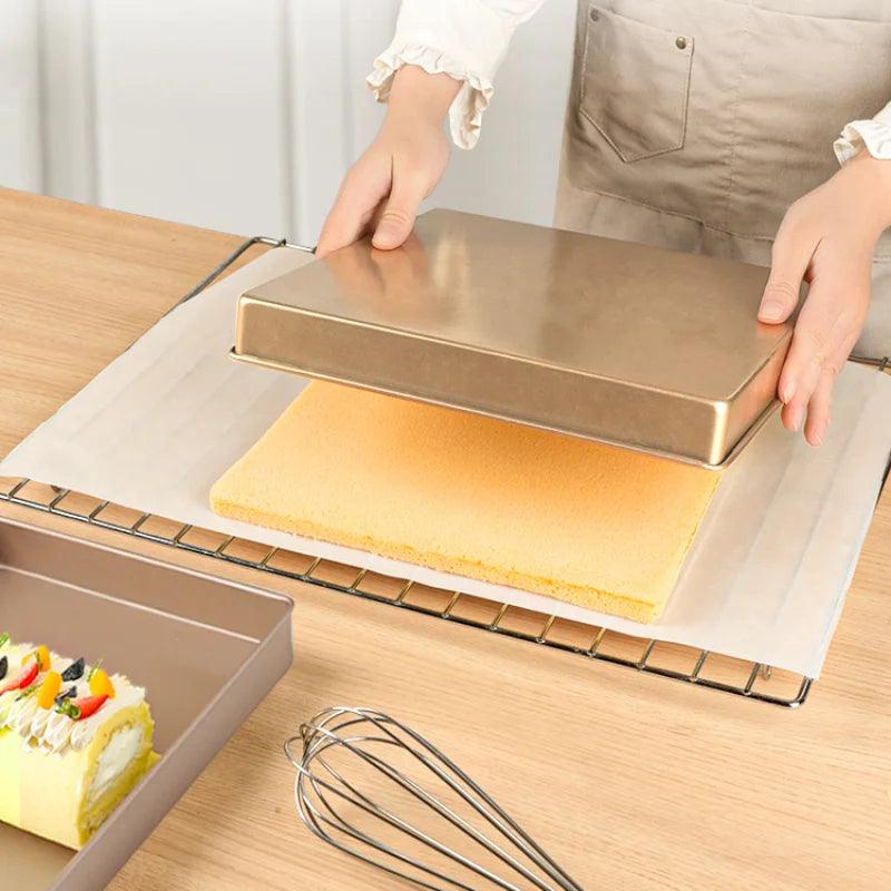 Zackoo 28x28cm Cake Roll Mold Non-stick Carbon Steel Baking Tray Mould Oven Home Pastry Molds