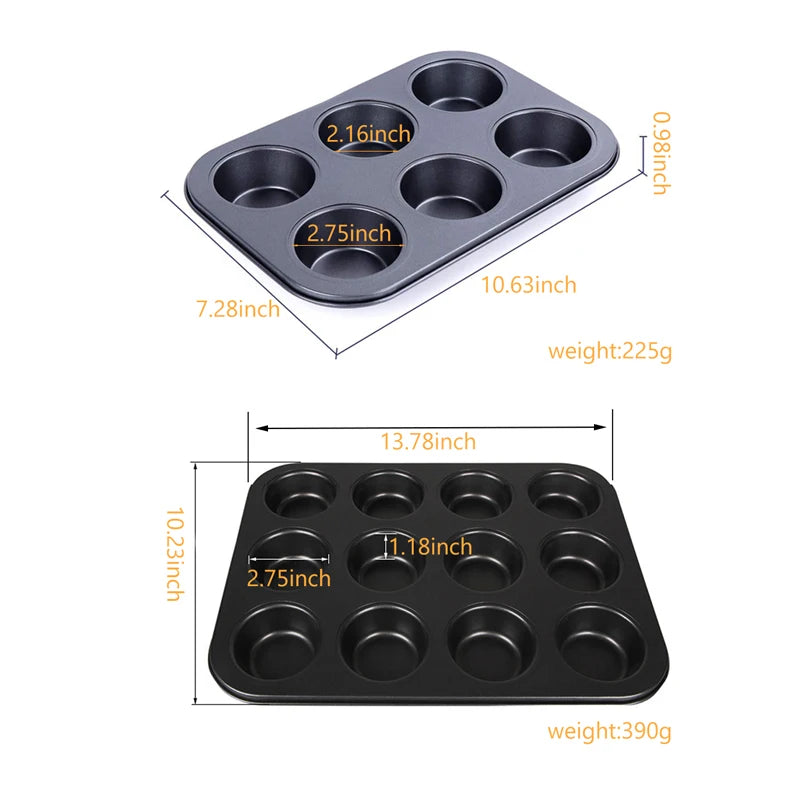 Heavy Gauge Non-Stick Mini Muffin Tray 6/12 Cup