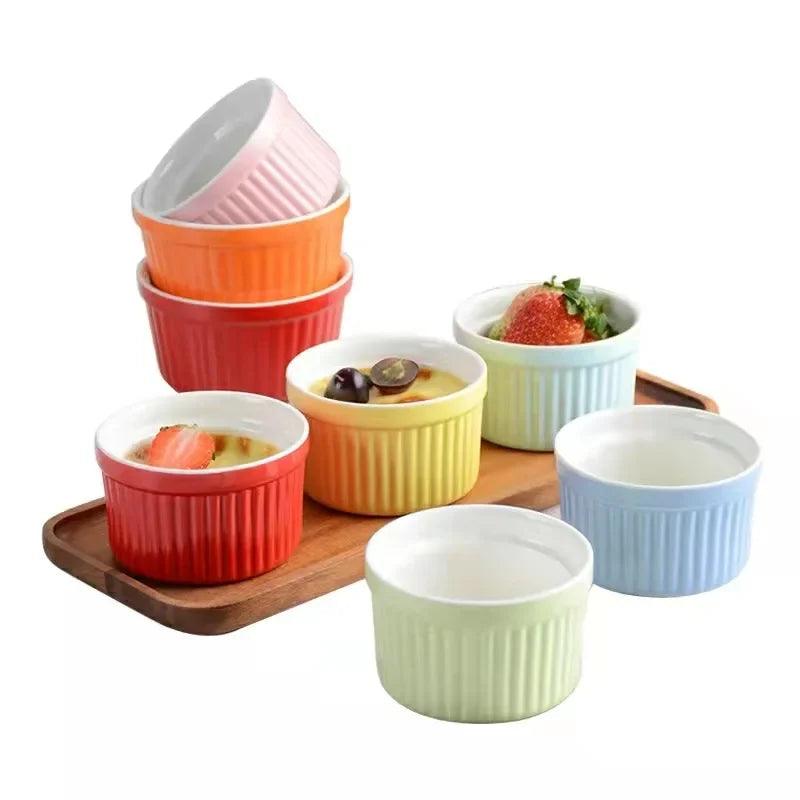 Ceramic Shufulei Baking Bowl High Temperature Resistant Dessert Pudding Bowl