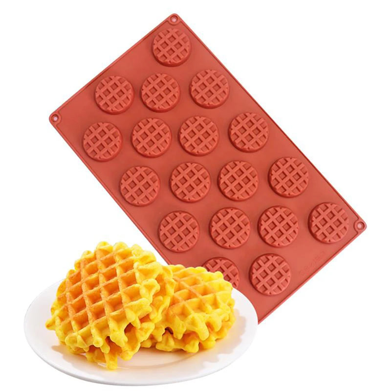Cute Round Waffle Making Mold Practical Chocolate Making Tool Aroma Candle Silicone Mold
