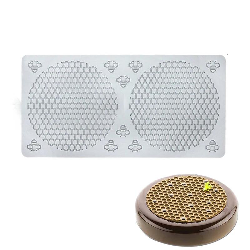 Food Grade Honeycomb Shaped Sugar Craft Silicone Pads Cake Lace Mat Chocolate Chip Cake Molds