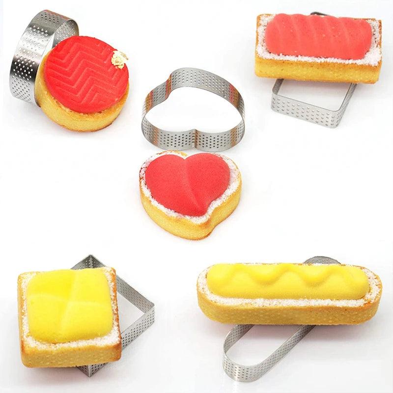 SHENHONG French Tarts Dessert Bake Stainless Steel Tart Ring or Plastic Tart Circle Food Grade Cake Mold Fruit Cream Pie Tools