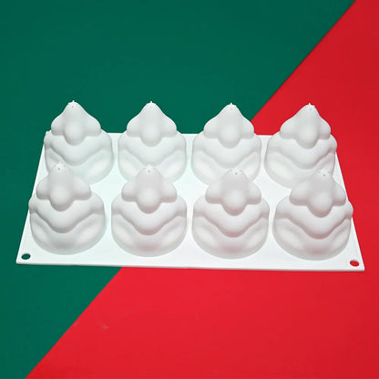 8 Holes Cream Christmas Tree Chocolate Cake Baking Tool Festival Party Biscuit Jelly Candy Silicone Mold 3D