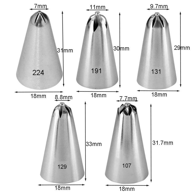 Stainless Steel Flower Icing Piping Nozzle Pastry Tips Cream Decorating Drop Flower DIY baking tool