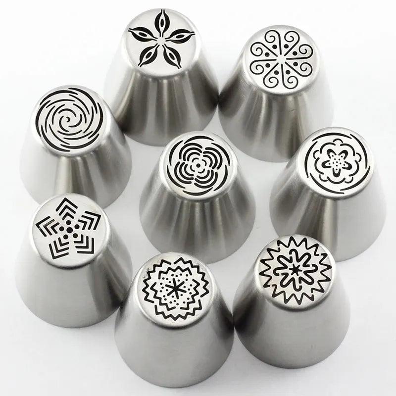 5/8/13Pcs Russian Cupcake Stainless Steel Tulip Rose Flower Icing Piping Pastry Tips Cake