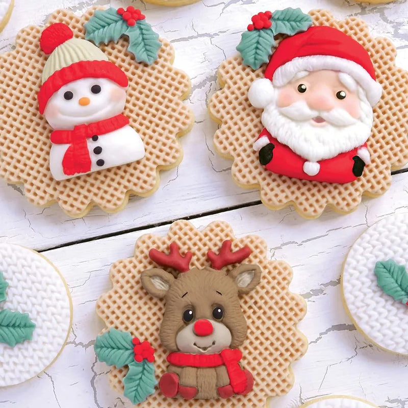 Christmas Reindeer Santa Claus Snowman Silicone Sugarcraft Chocolate Cupcake Baking Mold Fondant