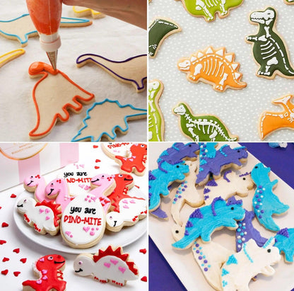 7pcs/set Stainless Dino Dinosaur Cookie Cutter Molds Food Drawings Baking Molds for Children