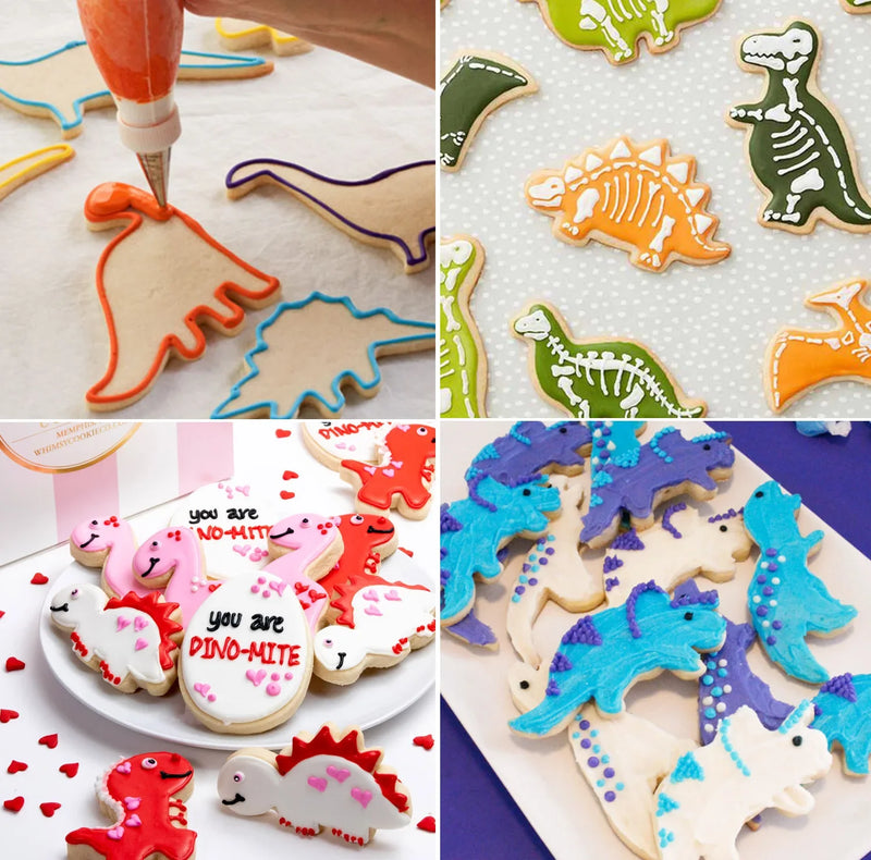 7pcs/set Stainless Dino Dinosaur Cookie Cutter Molds Food Drawings Baking Molds for Children