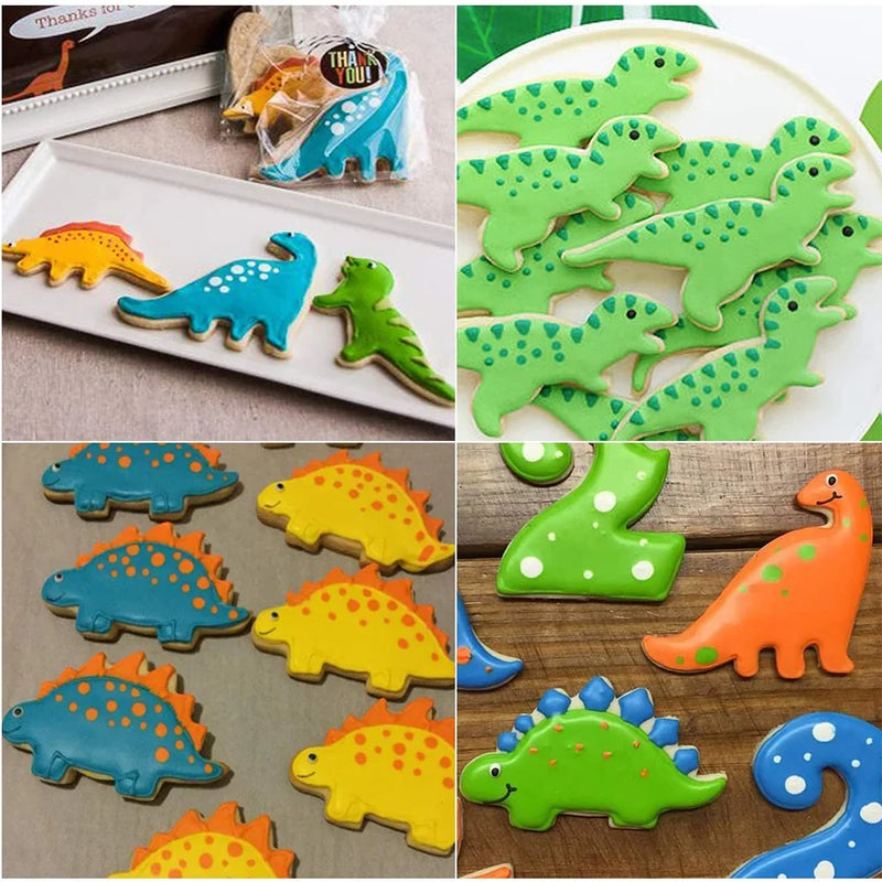 7pcs/set Stainless Dino Dinosaur Cookie Cutter Molds Food Drawings Baking Molds for Children